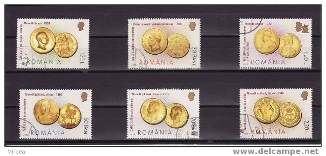 Roumanie 2006 - Yv.no.5064-9, Numismatique 6v.obliteres,serie Complete - Usado