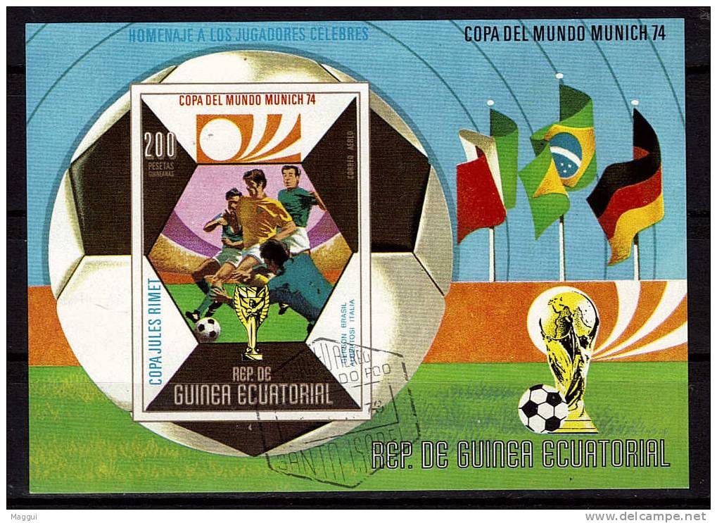 GUINEE EQUATORIALE  BF NON DENTELE  Oblitere  Cup 1974   Football  Fussball Soccer - 1974 – Allemagne Fédérale