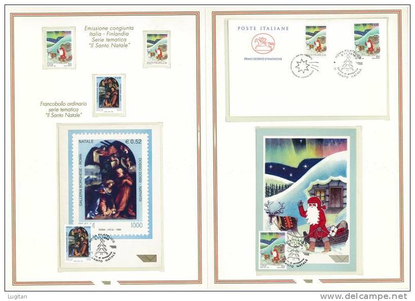 Filatelia - BUON NATALE ANNO 1999  SPECIALE OFFERTA DI FOLDERS EMESSI DALLE POSTE ITALIANE - FINLANDIA JOINT ISSUE - Presentation Packs