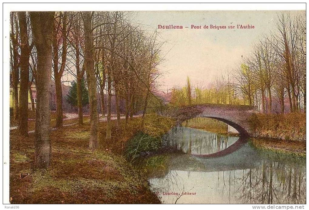 Cp 80 DOULLENS Pont De Briques Sur L'Authie ( Colorisée ) Habitation , Parc , Bois Forêt - Doullens