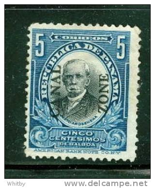 Canal Zone 1909 5 Cent Arosemena Type I Issue #33 - Canal Zone