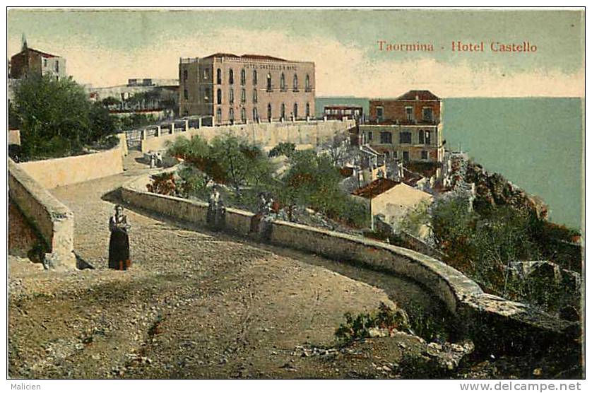 Italie - Ref A327- Taormina - Hotel Castello    - Carte Bon Etat - - Autres & Non Classés