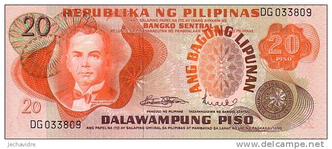 PHILIPPINES   20 Piso  Non Daté    Pick 162a  Signature 8    ***** BILLET  NEUF ***** - Philippines