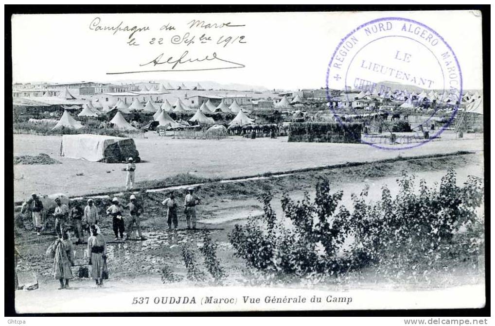 CPA. OUDJDA. CAMPAGNE DU MAROC. Vue Générale Du Camp.  / Ed. Boumendil Sidi-Bel-Abbès. - Autres & Non Classés