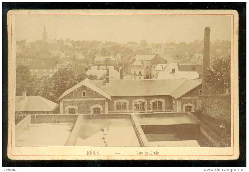 GRANDE PHOTO CARTONNEE XIXeme :  NERIS VUE GENERALE USINE BAC ? 03 ALLIER - Other & Unclassified