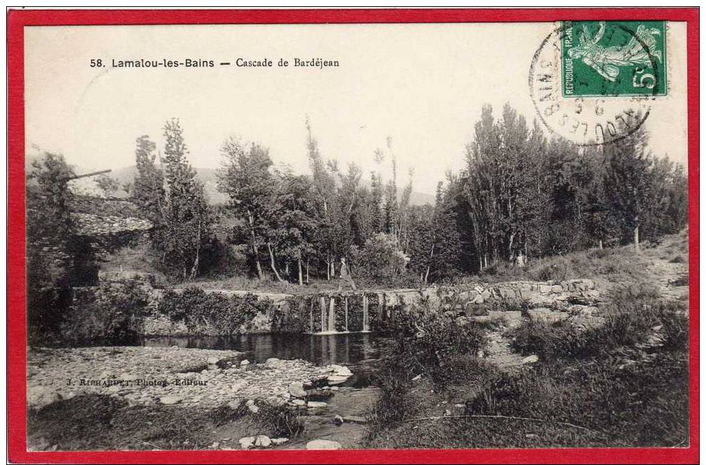 CPA  (34)  Lamalou-les-Bains - Cascade De Bardéjean  - Circulée En 1912, Voir 2 Scans - Lamalou Les Bains