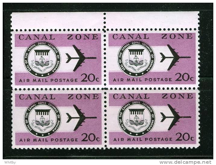 Canal Zone 1965 20 Cent Air Mail Issue #C45  Block Of 4 - Zona Del Canale / Canal Zone