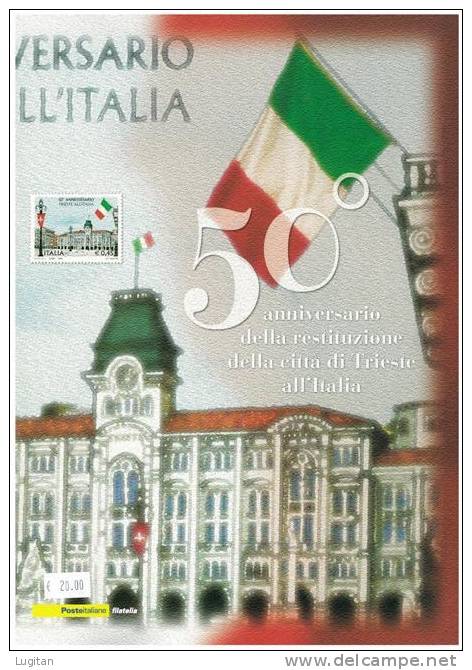 Filatelia - 50 ANNIVERSARIO DELLA RESTITUZIONE -  ANNO 2004  SPECIALE OFFERTA DI FOLDERS EMESSI DALLE POSTE ITALIANE - Folder