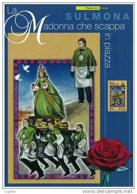 Filatelia - SULMONA MADONNA CHE SCAPPA IN PIAZZA -  ANNO 2008  SPECIALE OFFERTA DI FOLDERS EMESSI DALLE POSTE ITALIANE - Pochettes