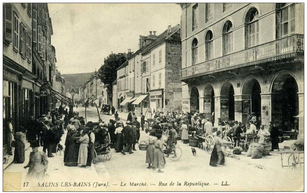 CPA-39-SALINS LES BAINS-marché-RUE DE LA REPUBLIQUE- - Other & Unclassified