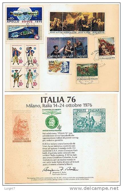 1976 Expo Filatelica "Italia '76" Partecipazione U.S.A. - Autres & Non Classés