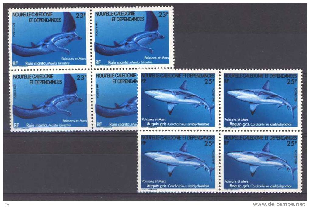 Nouvelle Calédonie  -  1981  :  Yv  443-44  **  Blocs De 4 - Unused Stamps