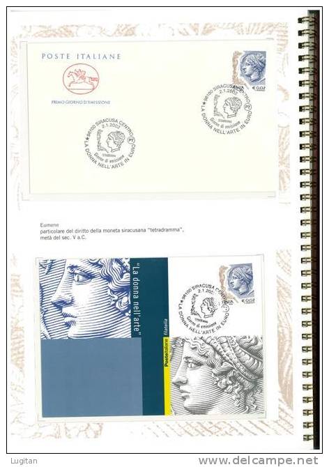 Filatelia - LA DONNA NELL' ARTE -  ANNO 2002  SPECIALE OFFERTA DI FOLDERS EMESSI DALLE POSTE ITALIANE - Presentation Packs