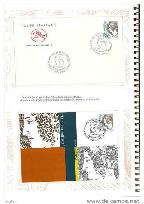 Filatelia - LA DONNA NELL' ARTE -  ANNO 2002  SPECIALE OFFERTA DI FOLDERS EMESSI DALLE POSTE ITALIANE - Presentation Packs