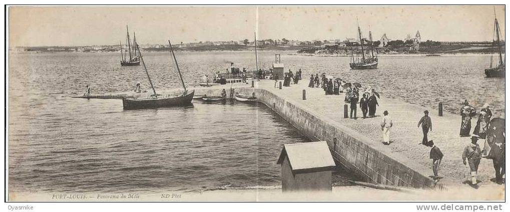 56- PORT-LOUIS-PANORAMA DU MÔLE (carte Double) - Port Louis