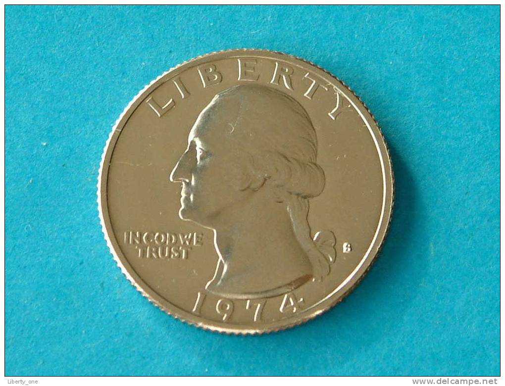 1974 S Proof - QUARTER DOLLAR / KM 164a (  For Grade, Please See Photo ) !! - 1932-1998: Washington