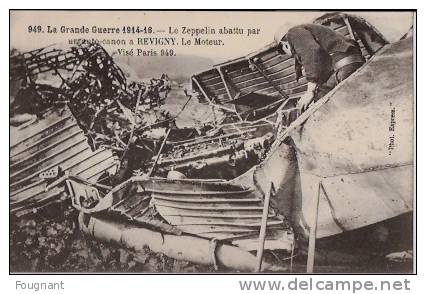 FRANCE: REVIGNY(MEUSE:)1916:La Grande Guerre 1914-16:Le Zeppelin Abattu Par Un Auto-canon à Revigny.Le Moteur. - Zeppeline