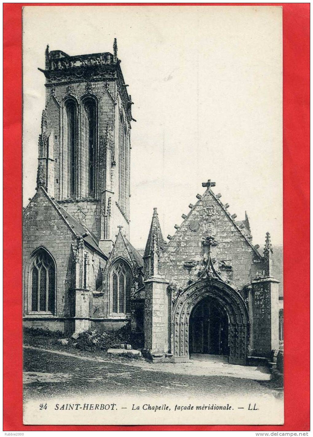 SAINT HERBOT1920  LA CHAPELLE FACADE MERIDIONALE CARTE EN BON ETAT - Saint-Herbot