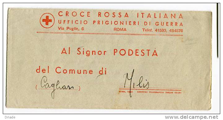 PRIGIONIERI DI GUERRA CROCE ROSSA ITALIANA ANNO 1943 - Red Cross