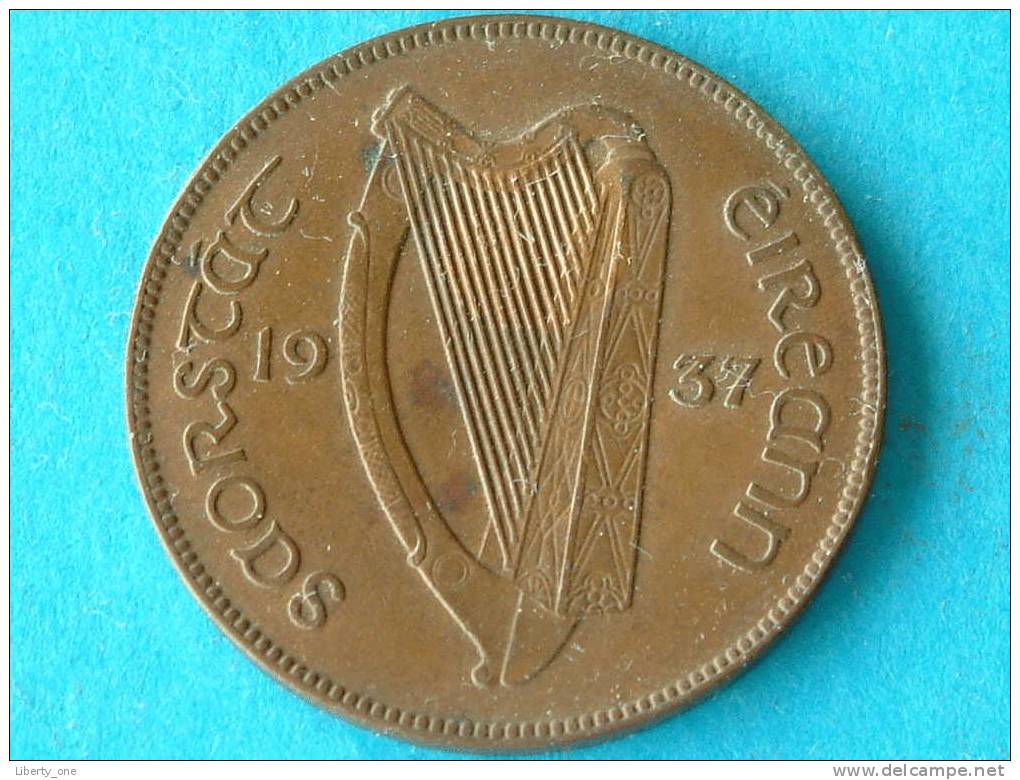 1937 - 1 PENNY / KM 3 (  For Grade, Please See Photo ) !! - Irlande