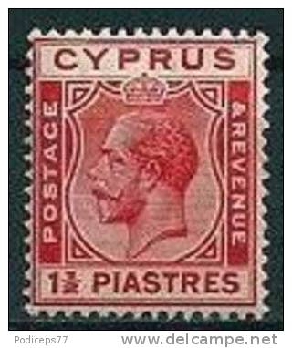 Zypern  1925  George V  1 1/2 Pia Rot   Mi-Nr.104  Falz * / MH - Chypre (...-1960)