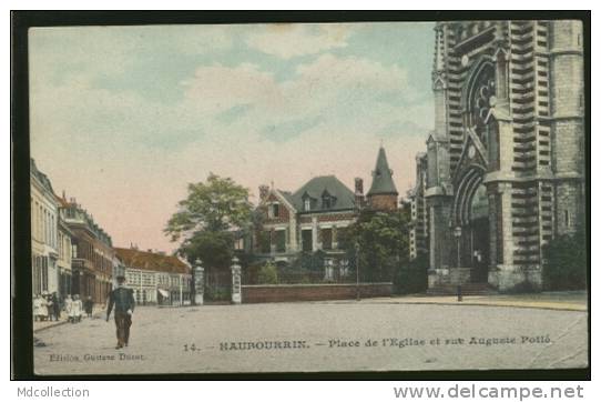 59 HAUBOURDIN / Place De L'Eglise Et Rue Auguste Potié / CARTE COULEUR - Haubourdin