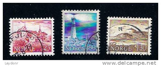 Norge - Norway - Akershus Castle, Oslo - Steinviksholm Fort, Asen Fjord - Torungen Lighthouses, Arendal - Oblitérés