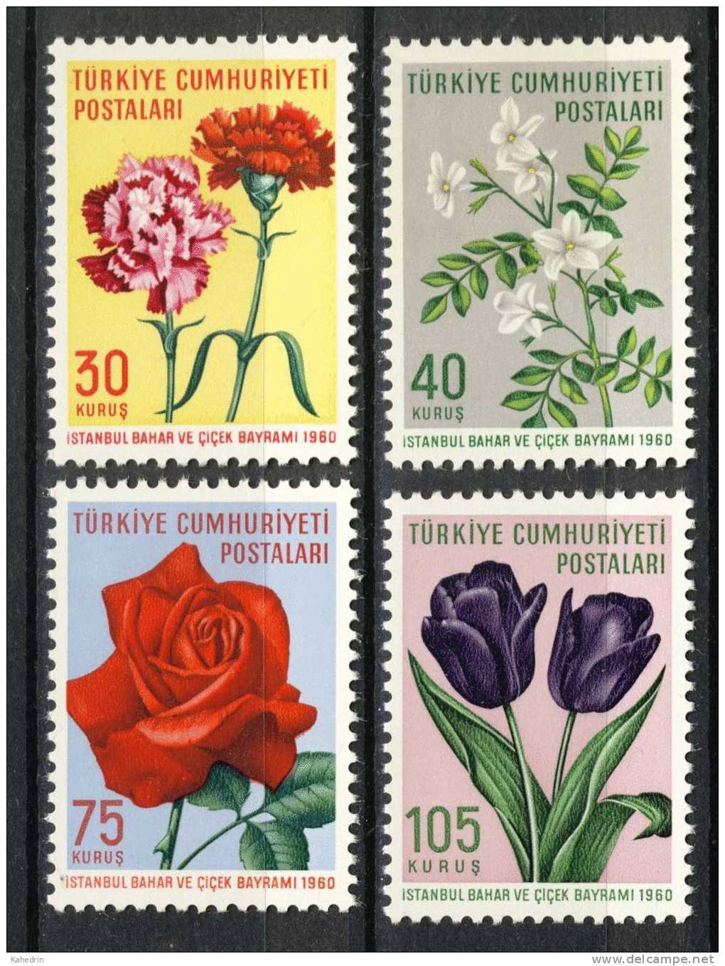 Turkey/Turquie/Türkei 1960, Flowers - Fleurs - Blumen **, MNH - Unused Stamps