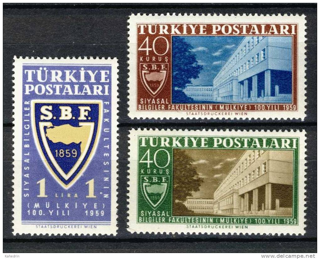 Turkey/Turquie/Türkei 1959, University - Faculty - Politics *, MLH - Nuovi