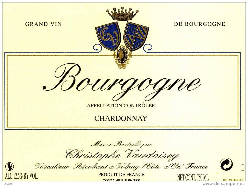 Etiquette Neuve Vin De Bourgogne - CHARDONNAY - Vaudoisey - Bourgogne