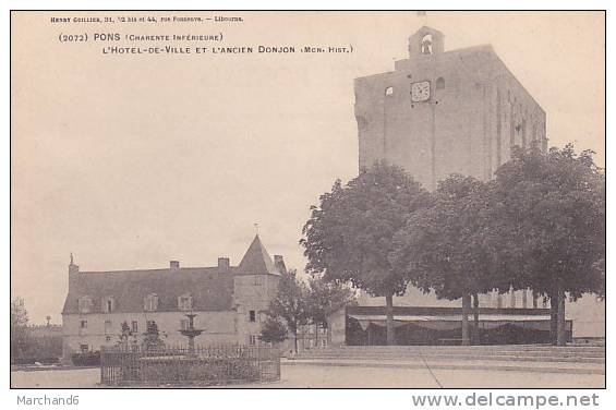 CHARENTE MARITIME PONS L HOTEL DE VILLE ET L ANCIEN DONJON - Pons