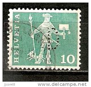 Switzerland 1960  Freimarken  (o) Mi 697x  (Perfin D) - Perfins