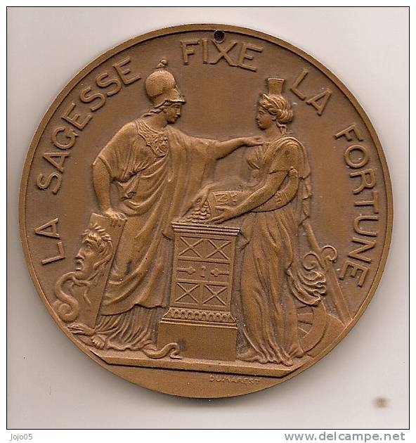 Médaille En Bronze La Sagesse Fixe La Fortune Banque De France Voir Scan Verso - Autres & Non Classés