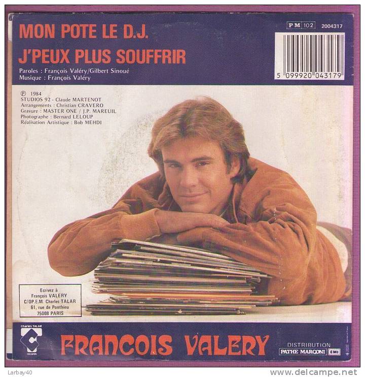 François Valery 45t.  *mon Pote Le D.J - Autres - Musique Française