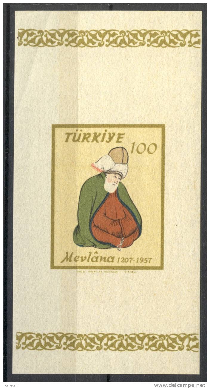 Turkey/Turquie/Türkei 1957, Djalal Od-Din Rumi **, MNH, S/S - Nuovi