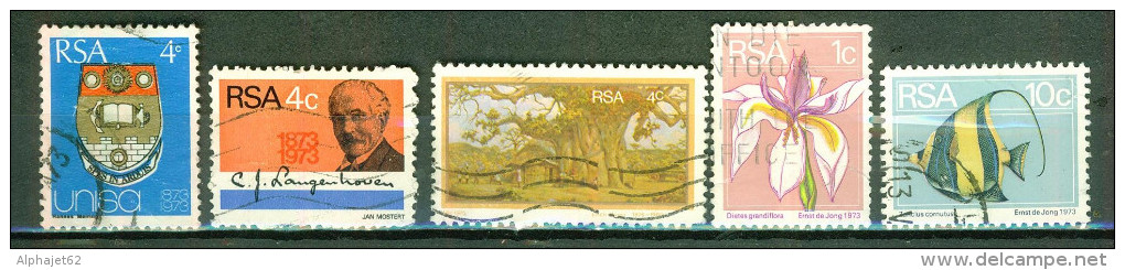 Armoirie - Corneli Langenhoven - AFRIQUE DU SUD - Fleur, Poisson - Pique Nique Baobab - N° 341-347-359-367-401 - 1973 - Used Stamps