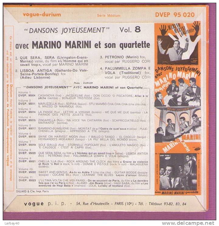 45 T    Marino Marini Que Sera Sera - Sonstige - Italienische Musik