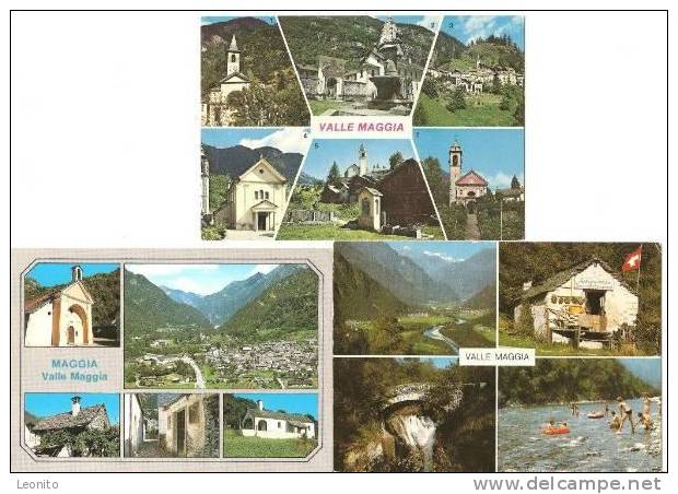 Valle Maggia 3 Ansichtskarten Ab 1977 - Maggia