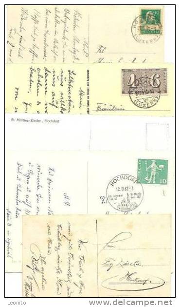 Hochdorf Kirche Briefmarken Stempel ! 5 Ansichtskarten Ab 1930 - Hochdorf