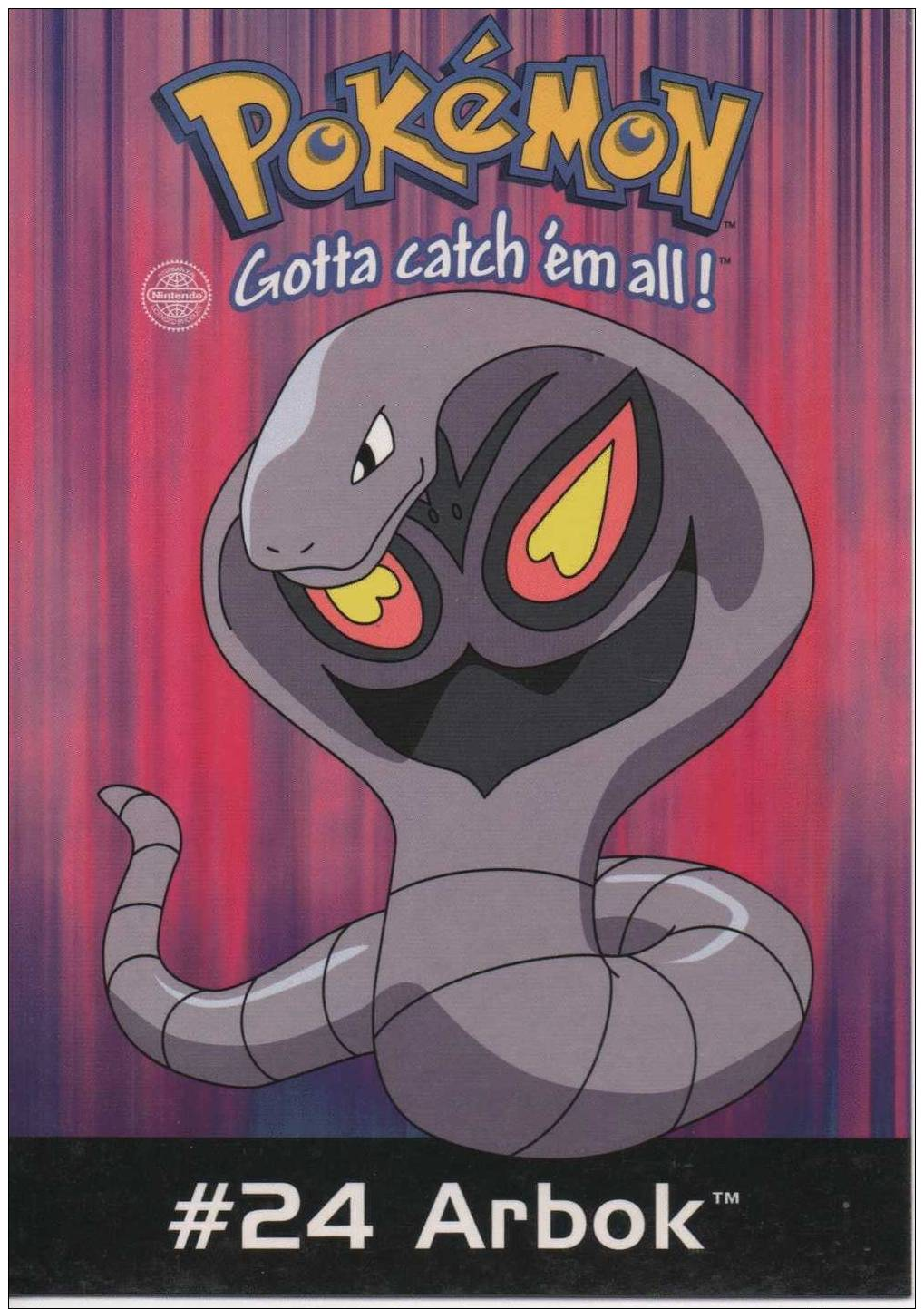 POKEMON.......ARBOK.... ..  1  CP 10.5X15 NEUVE....NINTENDO .2000 - Contemporanea (a Partire Dal 1950)