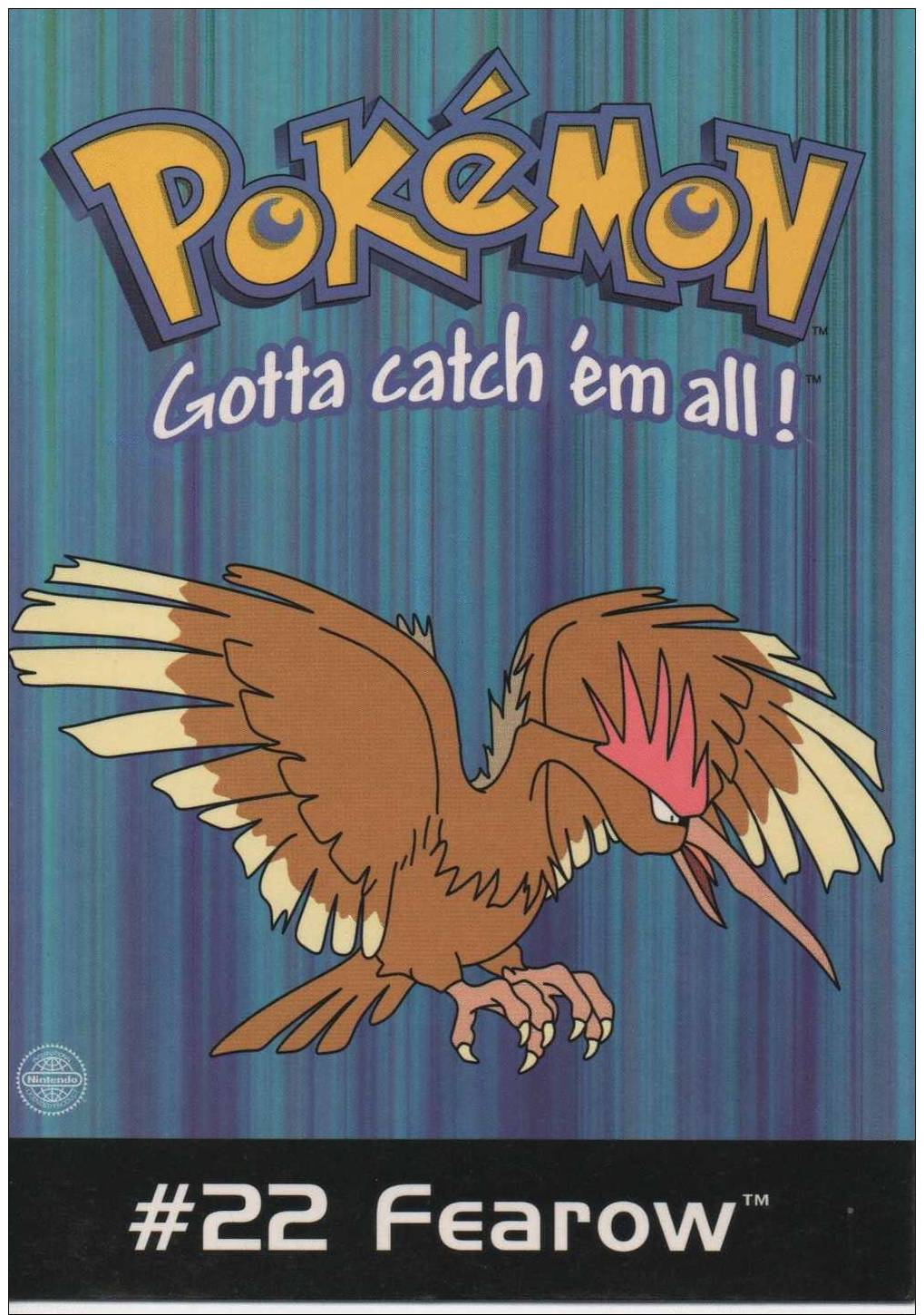 POKEMON.......FEAROW... ..  1  CP 10.5X15 NEUVE....NINTENDO .2000 - Contemporanea (a Partire Dal 1950)