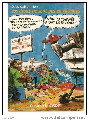 CPM CFDT Syndicat Humour Illustrateur Jobs Saisonniers - Sindacati