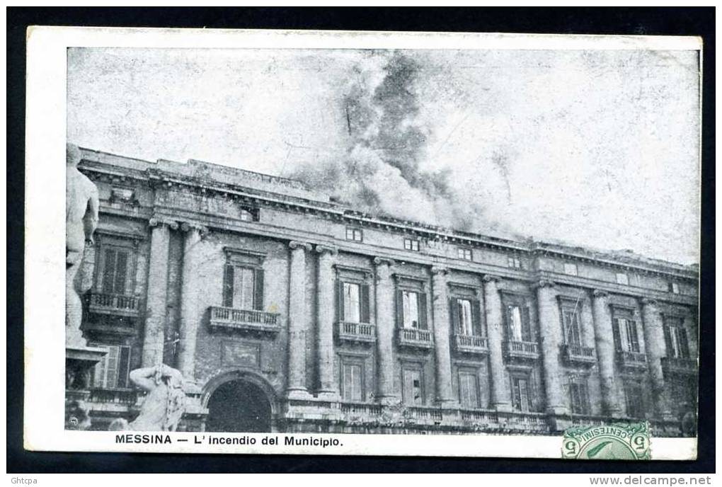 Lot De 4 CPA. ITALIE. REGGIO-CALABRIA / Et MESSINA. " Tremblement De Terre" / Ed. Voir " Logo " Pour Les Cartes MESSINA. - Catastrophes