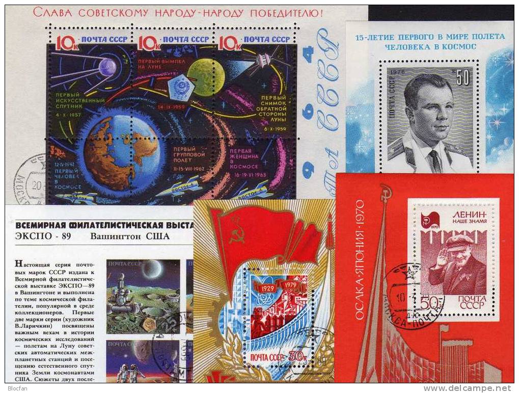 Raumfahrterfolge 9 Verschiedene Blocks Sowjetunion **/o 40€ Russia 1.astronaut Of The World Bloc Sheet From USSR CCCP SU - Vrac (max 999 Timbres)