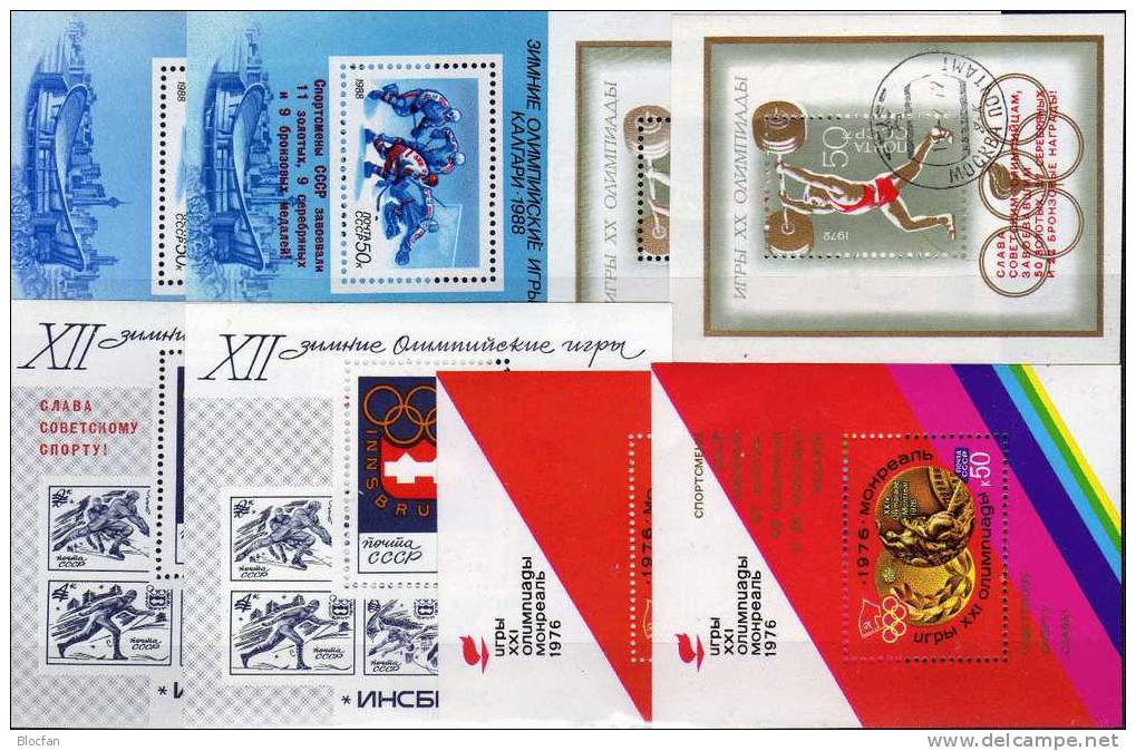 Olympia Erfolge 8 Verschiedene Blocks Sowjetunion ** / O 40€ Russia Goldmedaille Olympic Sport Bloc Sheet From USSR CCCP - Invierno 1988: Calgary