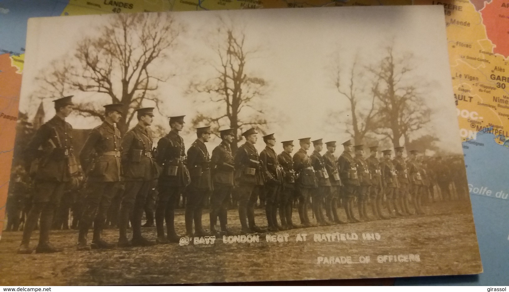 CPA CARTE PHOTO LONDON REGIMENT AT RATFIELD 1915 Parade Of Officiers Guerre 1914-18 - Guerre 1914-18