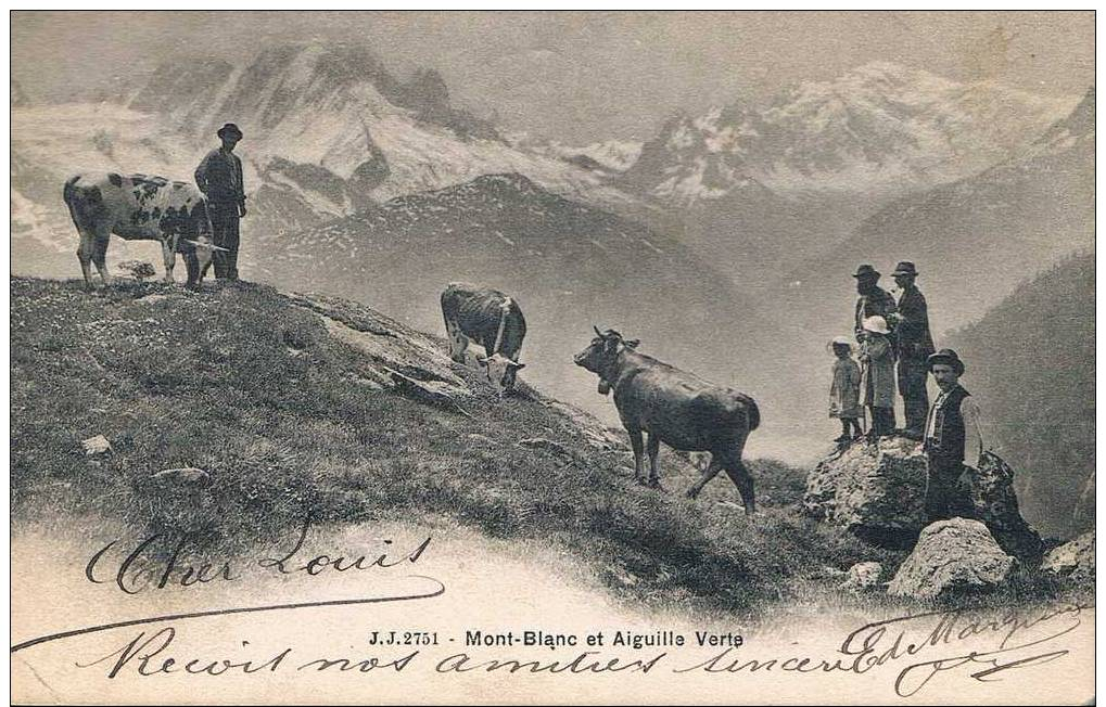 Carte Postale Ancienne - Mont Blanc Et Aiguille Verte - Other & Unclassified