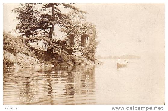 CPA - Real Photo - Lake George New York Near Silver Bay - 1920 - Canot Canoe - 2 Scans - Lake George