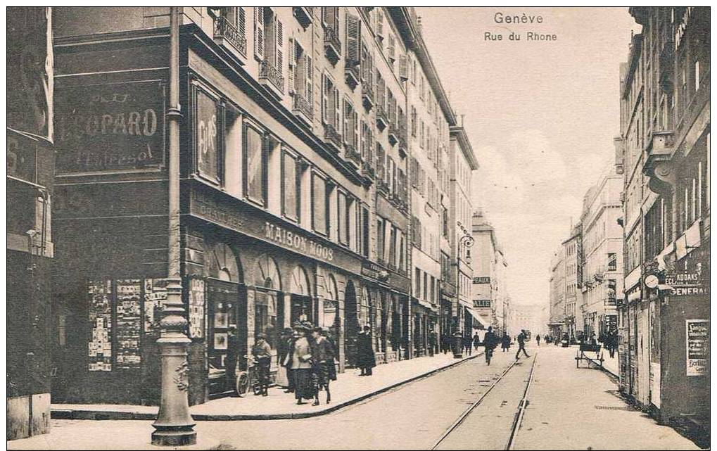 Carte Postale Ancienne - GENEVE - Rue Du Rhône - Otros & Sin Clasificación