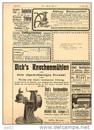 Zeitung Journal Tier-Woche Strasbourg 2-07-1914 En Allemand - Animal Animaux Vieilles Pub Agriculture élévage ... - Autres & Non Classés